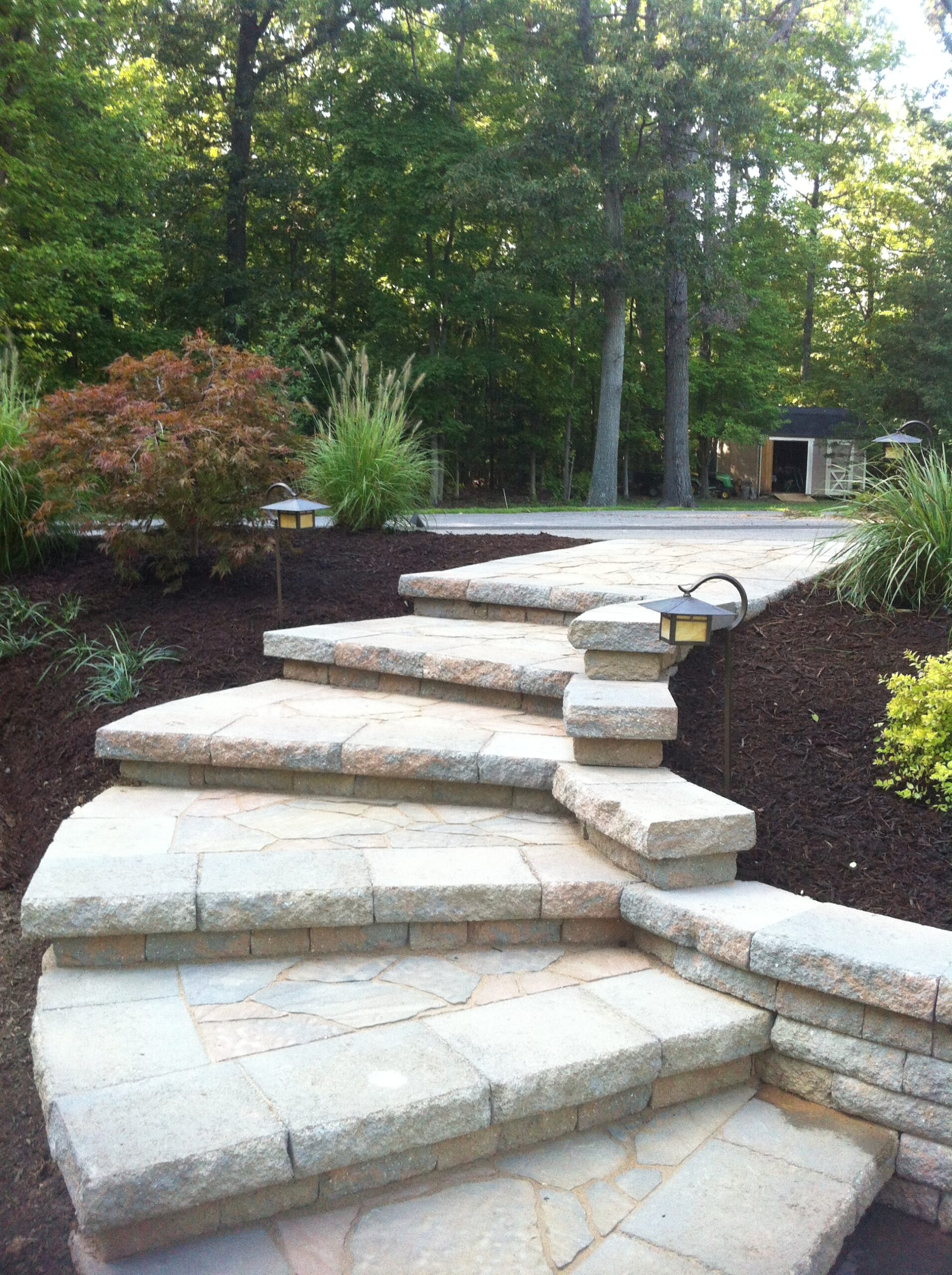 outdoor steps landings calgary stone steps pavers natural stone