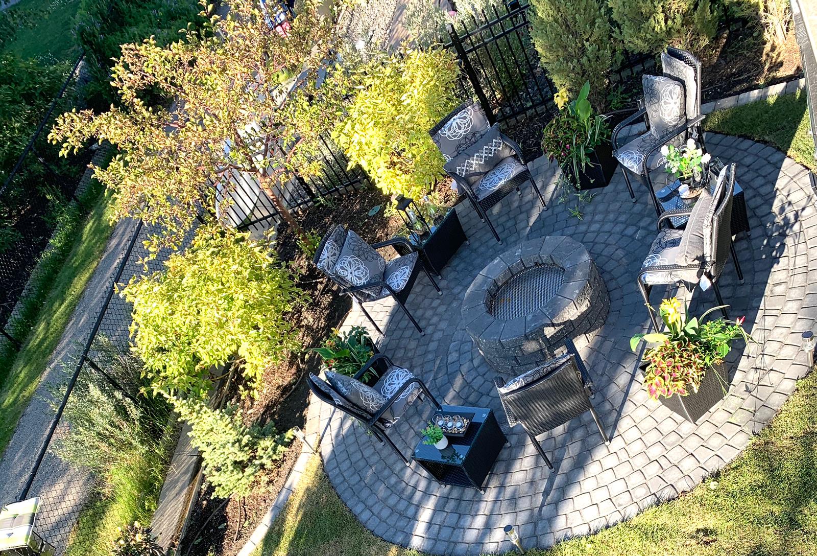 Auburn Bay Lake Calgary Landscaping Cobble Stones circle Patio 2