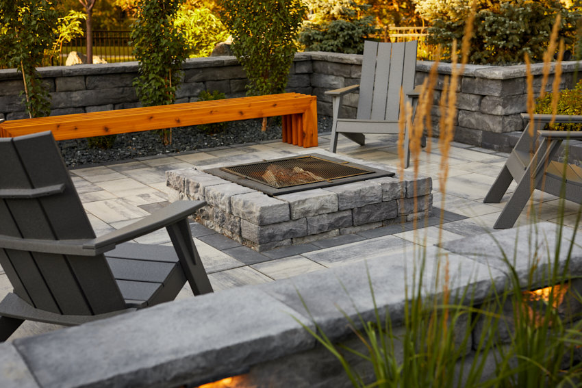 Rosseta Dimensional firepit Calgary Landscaping