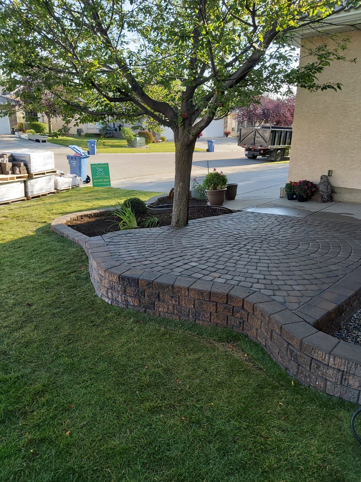 LANDSCAPING front yard bistro set patio design calgary landscaping