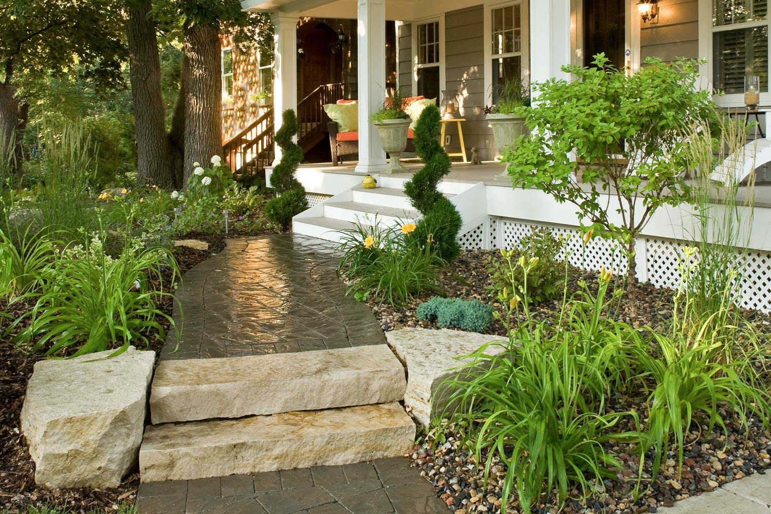 paver walkway with stone steps calgary