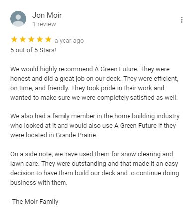Calgary Landscaping Testimonials A Green Future For Landscaping