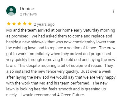 Installed New sod and fix fence builders Calgary A Green Future review