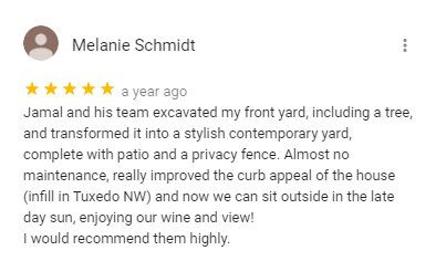 contemporary yard patio privacy fence no maintenance curb appeal landscaping Calgary A Green Future review