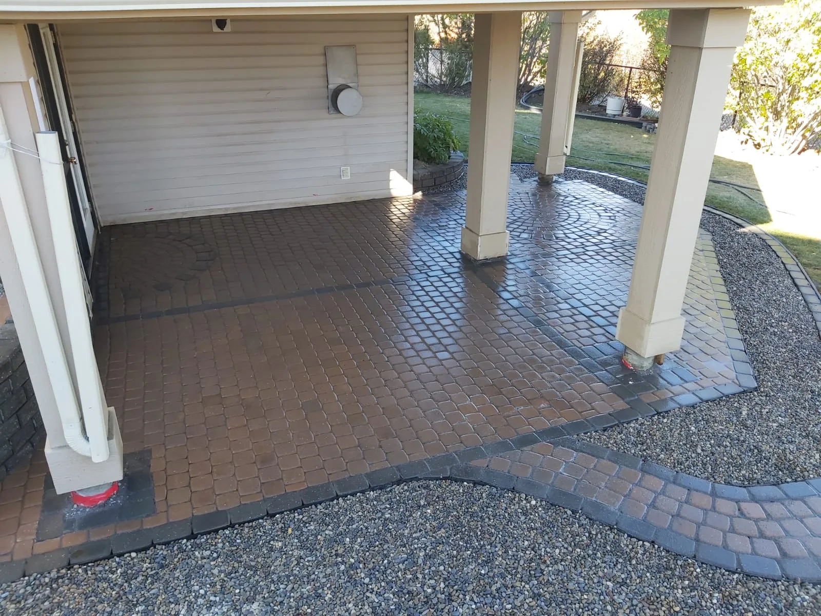 Fix Backyard Drainage: Cobblestone Patio Calgary photo 2