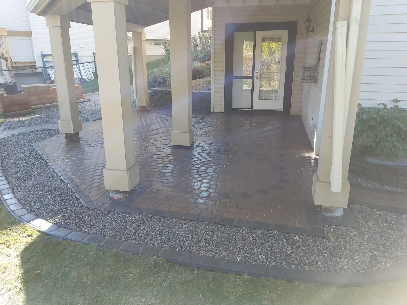 Fix Backyard Drainage: Cobblestone Patio Calgary photo 5