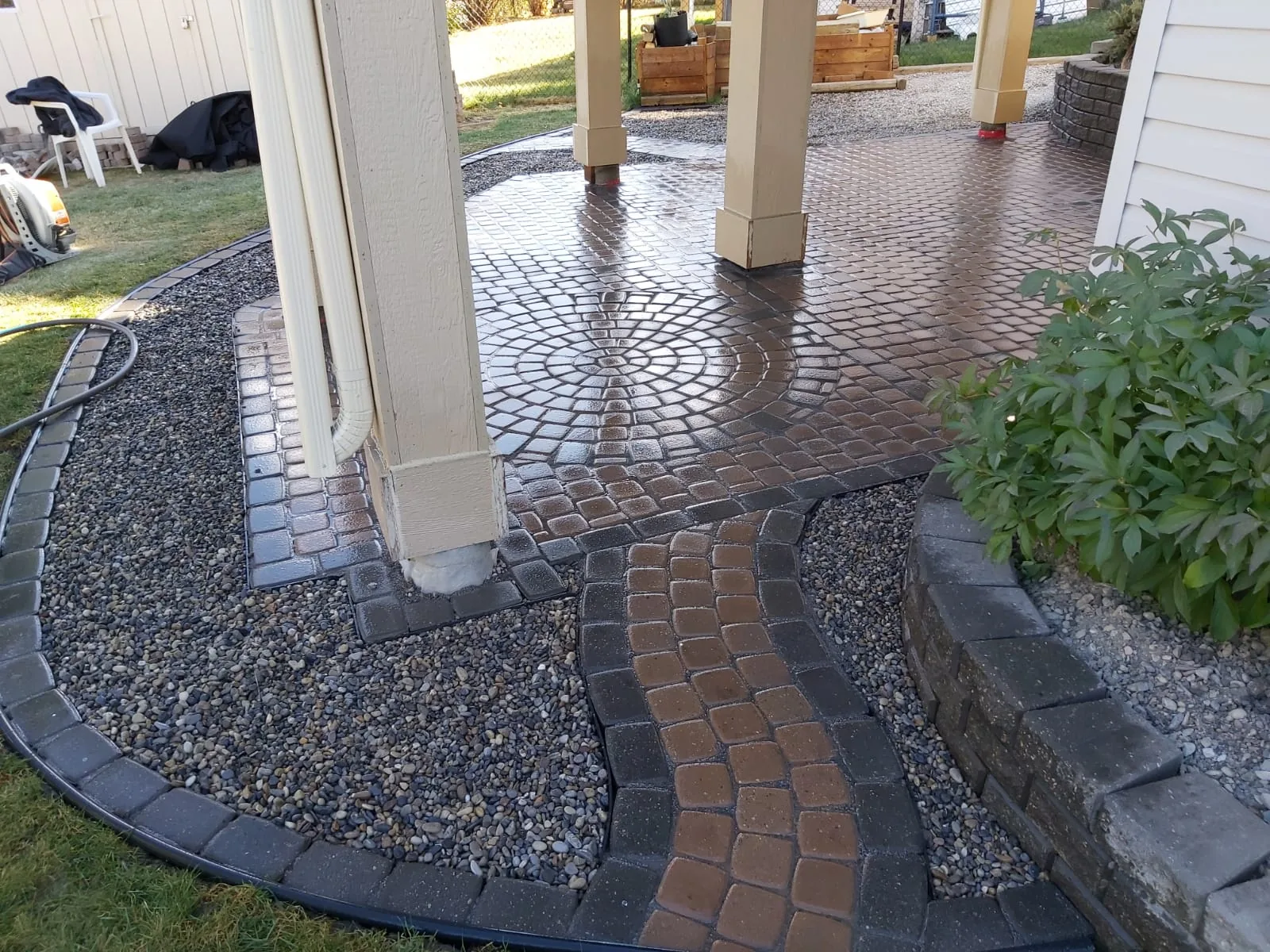 Fix Backyard Drainage: Cobblestone Patio Calgary photo 4
